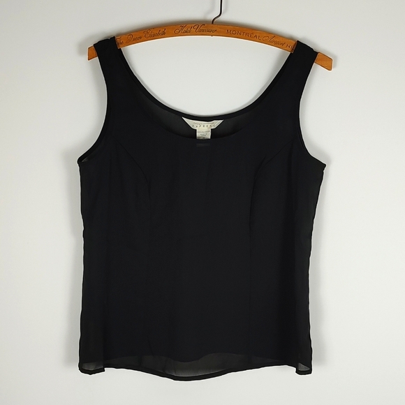 90s Express Compagnie Internationale Black Sheer Tank Top Size Medium - Picture 4 of 7
